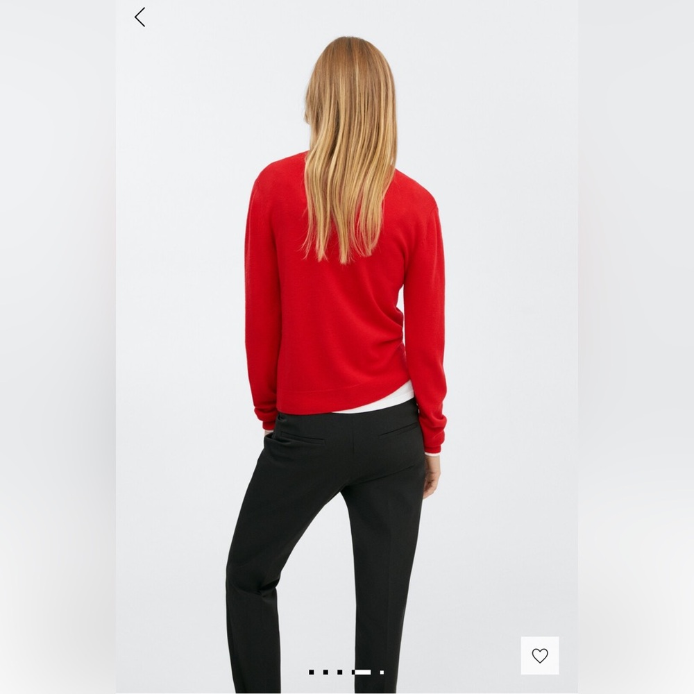 MANGO RED WOOL PERKINS-NECK SWEATER SIZE M - Picture 4 of 11